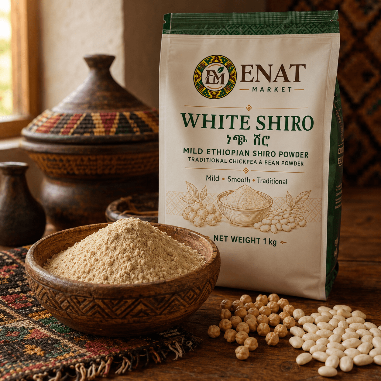 Enat Market White Shiro – Mild Ethiopian Shiro Powder